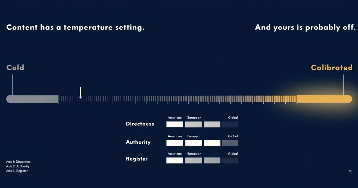 Content Temperature - calibrating your content across American, European, and Global registers